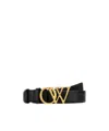 Off-white Logo Plaque Belts In Black
