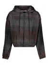 Off-white Logo-plaque Hooded Jacket In Brown