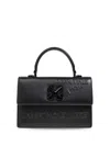 Off-white Logo-plaque Leather Tote Bag In Black