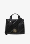 Off-white Logo-plaque Quilted Tote Bag In Black