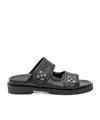 Off-white Logo Plaque Slip-on Slides In Gray