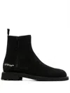 Off-white Logo-print Ankle Boots In Black