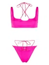 Off-white Logo-print Bikini In Pink