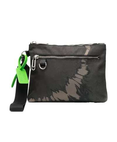 Off-white Logo-print Clutch Bag In Black