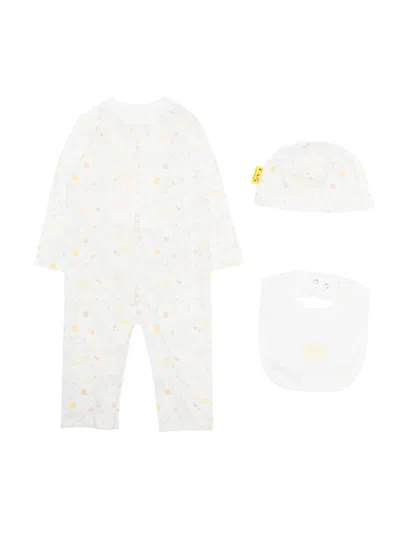 Off-white Logo-print Cotton Babygrow Set In White