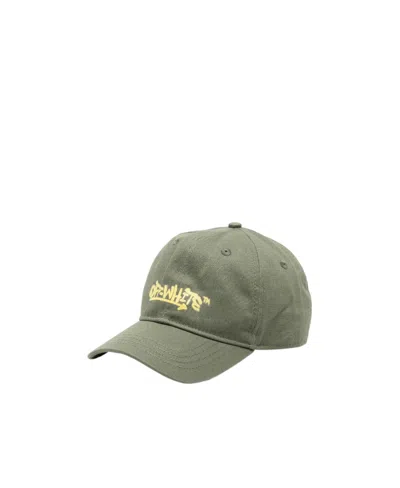 Off-white Logo-print Cotton Baseball Cap In Green