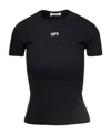 Off-white Off Stamp Rib Basic Tee Black White In Black