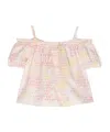 Off-white Logo-print Cotton Blouse In Pink