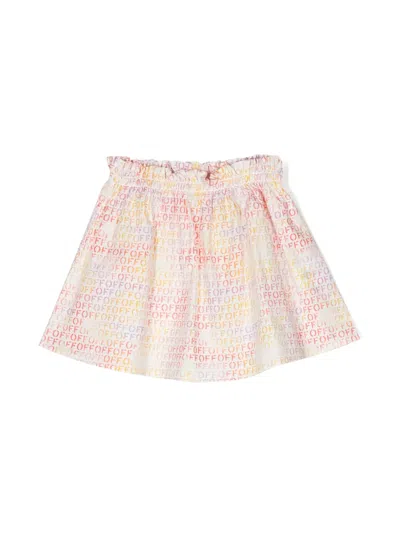 OFF-WHITE LOGO印花棉伞形半身裙