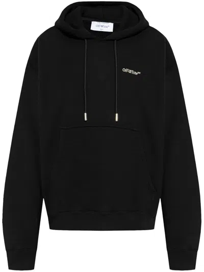 OFF-WHITE LOGO-PRINT COTTON HOODIE