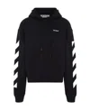 Off-white Brand-embroidery Kangaroo-pocket Relaxed-fit Cotton-jersey Hoody In Black