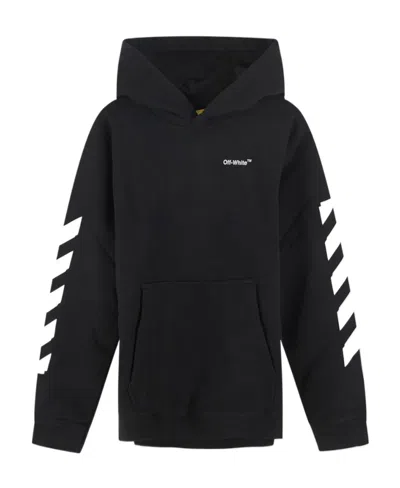 Off-white Logo-print Cotton Hoodie In Black