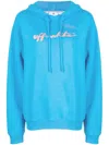 Off-white Printed Cotton-jersey Hoodie In Blue