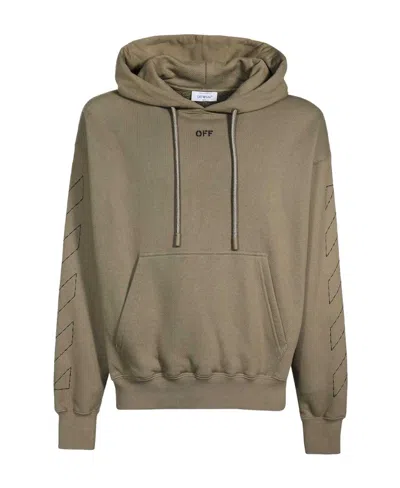 Off-white Off White Men Mud Cotton Sweatshirt In Brown