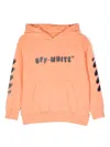 Off-white Logo-print Cotton Hoodie In Orange