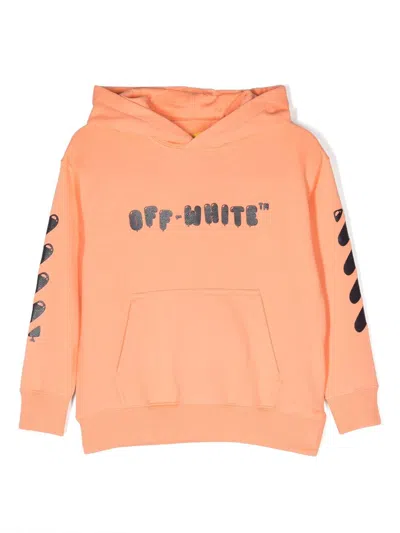 OFF-WHITE LOGO-PRINT COTTON HOODIE