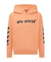 Off-white Logo-print Cotton Hoodie In Pink