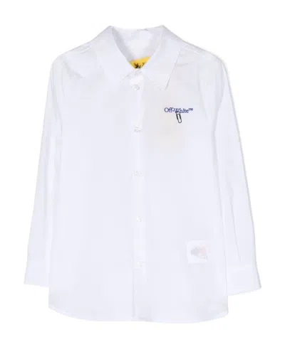 Off-white Logo-print Cotton Shirt In White