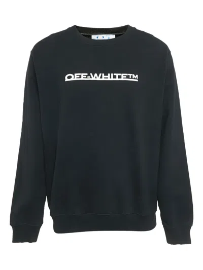 Pre-owned Off-white Logo-print Cotton Sweatshirt In Black