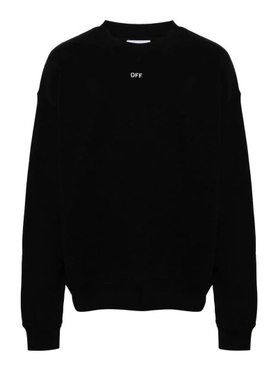 スウェット・トレーナー OFF WHITE Cotton sweatshirt whit frontal logo print Off-white Cotton Sweatshirt With Frontal Off Logo In Black
