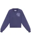 Off-white Logo-print Cotton Sweatshirt In Purple