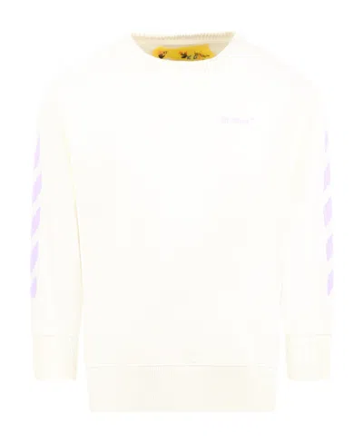 Off-white Logo-print Cotton Sweatshirt In White