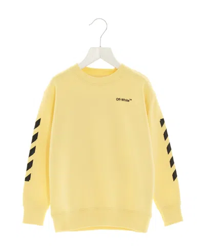 Off-white Logo-print Cotton Sweatshirt In Yellow