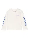 Off-white Logo-print Cotton T-shirt In Bianco