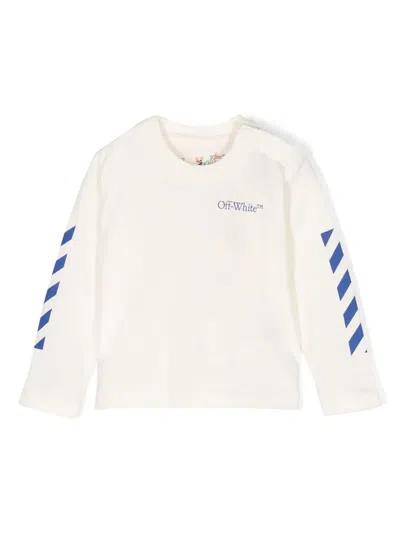 Off-white Babies' Logo-print Cotton T-shirt In Bianco
