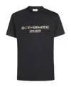 Off-white Graphic Crew Neck T-shirt With Ribbed Collar In Black