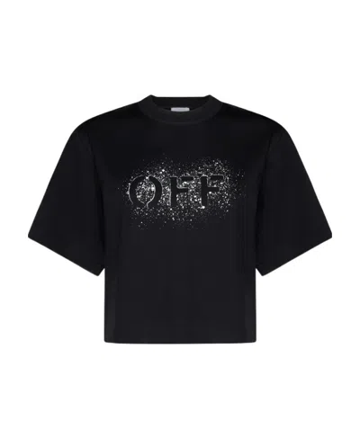 Off-white Logo-print Cotton T-shirt In Black
