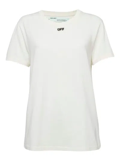 Pre-owned Off-white Logo-print Cotton T-shirt In White