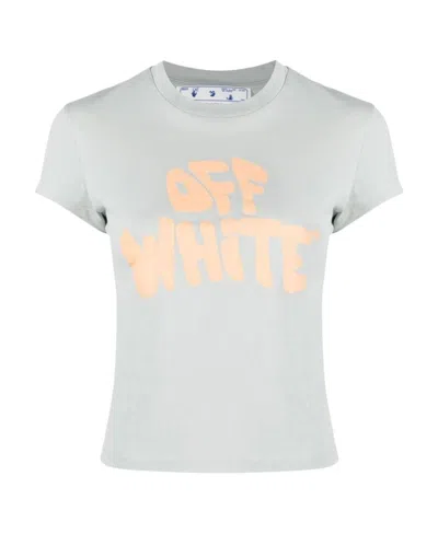 Off-white Logo-print Cotton T-shirt In White