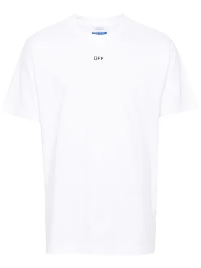 Off-white Logo-print Cotton T-shirt In White/black
