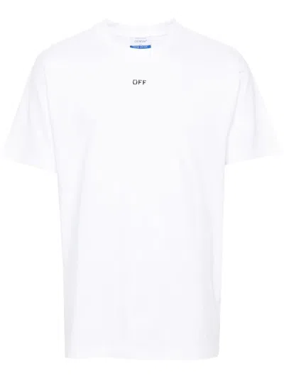 Off-white Logo-print Cotton T-shirt In White,black
