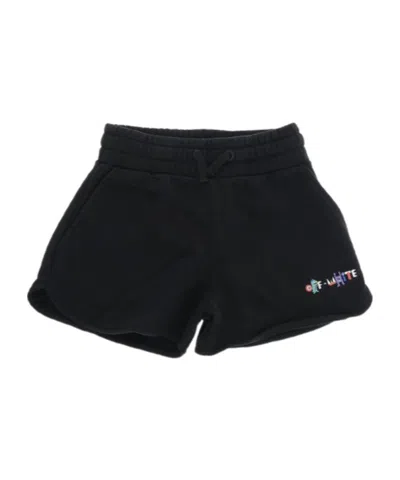 Off-white Logo-print Cotton Track Shorts In Black