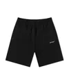 Off-white 'spray Arrow' Black Shorts With Logo Lettering On The Front And Logo Print On The Rear In Black