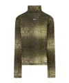 Off-white High-neck T-shirt With Crocodile Skin Print In Green