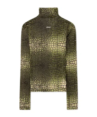 OFF-WHITE OFF-WHITE STAMP MESH LONG-SLEEVED TOP