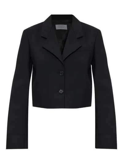 OFF-WHITE LOGO-PRINT CROPPED BLAZER