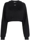 Off-white Cotton Sweatshirt With Frontal Logo In Black