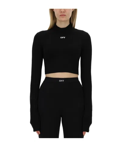 OFF-WHITE OFF-WHITE HIGH NECK LONG-SLEEVED TOP