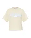 Off-white Logo-print Cropped T-shirt In White