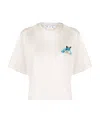 Off-white Logo-print Cropped T-shirt In White