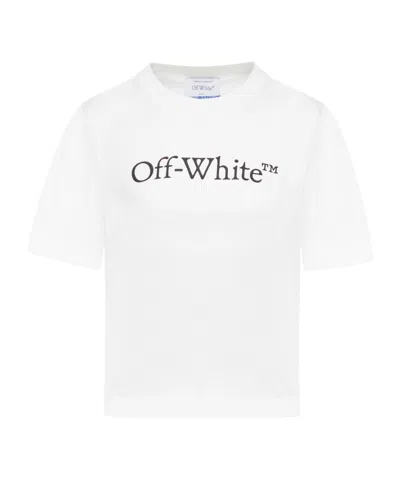 OFF-WHITE OFF-WHITE BOOKISH LOGO PRINTED CREWNECK T-SHIRT