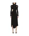 Off-white Black Cut-out Midi Dress In Black