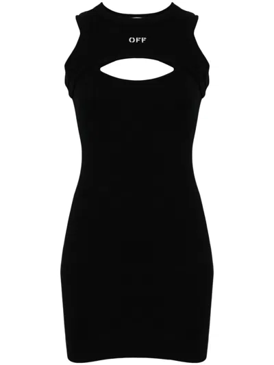 Off-white Off White Cut Out Mini Dress In Black