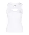 Off-white Logo And Cut-out Cotton Tank Top In White