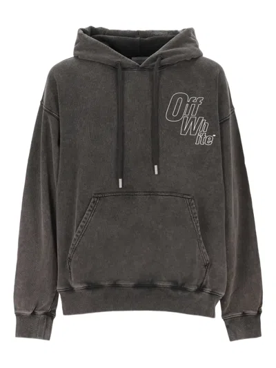 OFF-WHITE LOGO-PRINT DRAWSTRING HOODIE