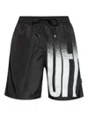 Off-white Logo-print Drawstring Swim Shorts In Black